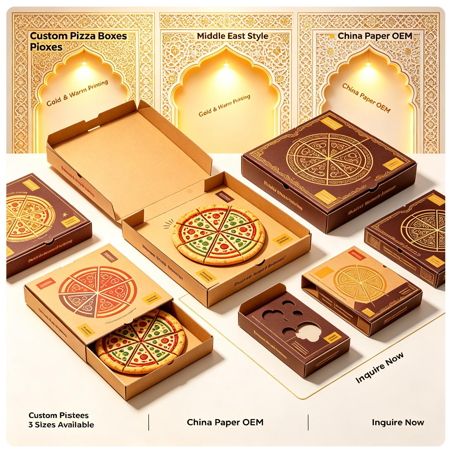 Pizza Box with Grease-Proof Liner