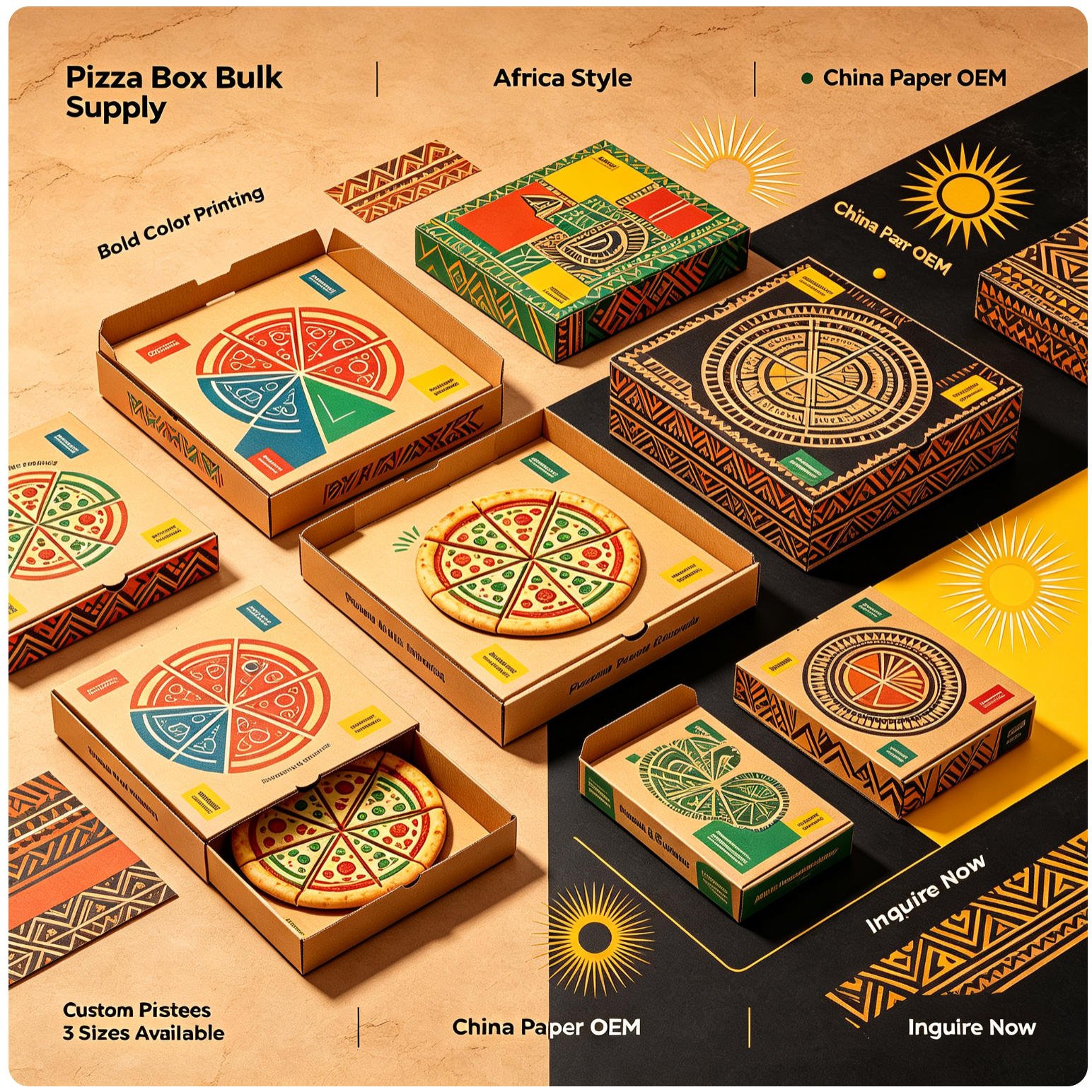 Africa Style Pizza Box