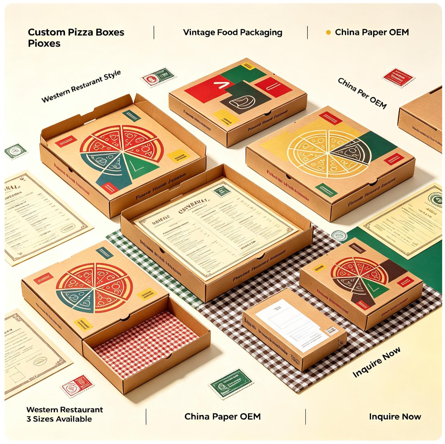 Western Restaurant Pizza Box